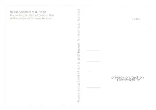 AK / Ansichtskarte Ostheim_Rhoen Kirchenburg Sankt Michael Aussenanlage Schulglockenturm Ostheim_Rhoen