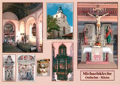 AK / Ansichtskarte Ostheim_Rhoen Kirchenburg Sankt Michael Gemaelde Steinmetzarbeiten Ostheim_Rhoen