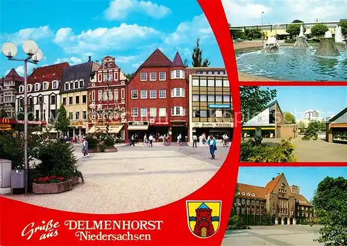 AK / Ansichtskarte Delmenhorst Marktplatz Park Ortsansichten Theater Kleines Haus Delmenhorst