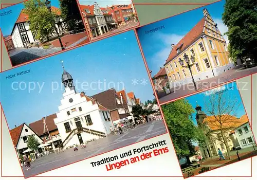 AK / Ansichtskarte Lingen_Ems Altstadt Rathaus Amtsgericht Kreuzkirche Lingen_Ems