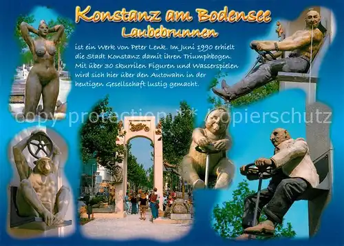 AK / Ansichtskarte Konstanz_Bodensee Lauberbrunnen Statuen Triumphbogen Konstanz_Bodensee