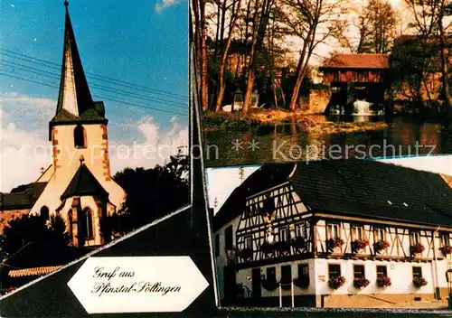 AK / Ansichtskarte Soellingen_Pfinztal Kirche Ortsansicht Soellingen Pfinztal
