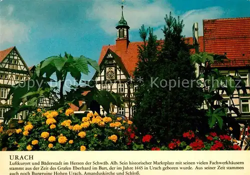 AK / Ansichtskarte Urach_Bad Marktplatz Fachwerk Urach_Bad