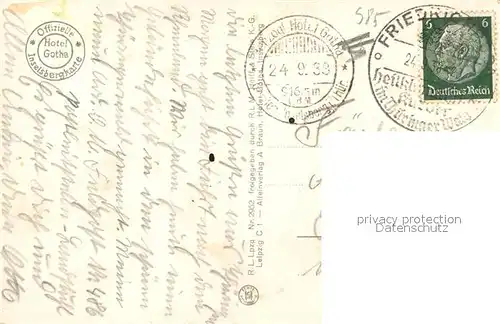 AK / Ansichtskarte Grosser_Inselsberg Hotel Gotha Fliegeraufnahme Grosser Inselsberg