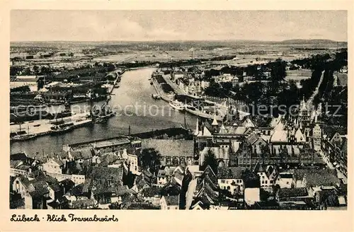 AK / Ansichtskarte Luebeck Panorama mit Trave Luebeck