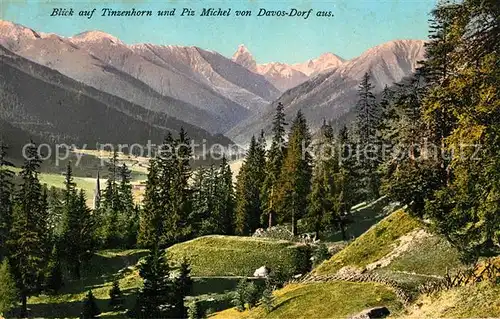 AK / Ansichtskarte Davos_GR Blick auf Tinzenhorn und Piz Michel Davos_GR