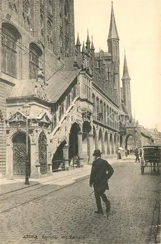 AK / Ansichtskarte Luebeck Breitestrasse mit Rathaus Luebeck