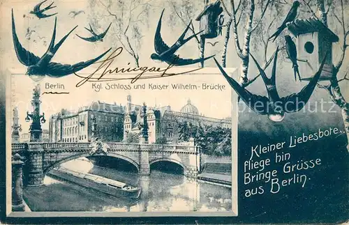 AK / Ansichtskarte Berlin Kgl Schloss mit Kaiser Wilhelm Bruecke Berlin