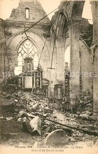 AK / Ansichtskarte Peronne_Saone et Loire Interieur de lEglise St Jean Le Choeur Peronne Saone et Loire
