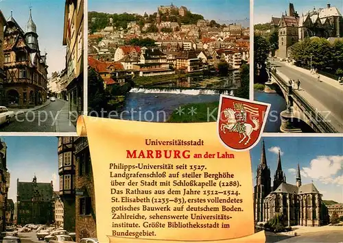 AK / Ansichtskarte Marburg_Lahn Landgrafenschloss Schlosskapelle Rathaus Sankt Elisabeth  Marburg_Lahn