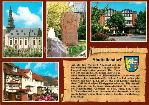 AK / Ansichtskarte Stadtallendorf Kirche Denkmal Stadtansichten Stadtallendorf