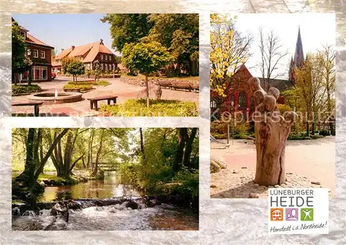 AK / Ansichtskarte Hanstedt_Nordheide Park Kirche Denkmal Stammbaum  Hanstedt_Nordheide