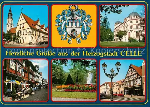AK / Ansichtskarte Celle_Niedersachsen Kirche Schloss Park Fachwerkhaeuser Celle_Niedersachsen