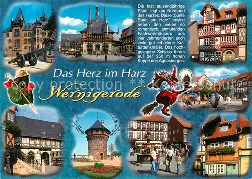 AK / Ansichtskarte Wernigerode_Harz Fachwerkhaeuser Brunnen  Wernigerode Harz