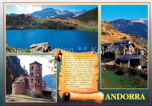 AK / Ansichtskarte Andorra Saint Joan de Caseilles Llac de Tristaina Poble tipic de Ransol Andorra