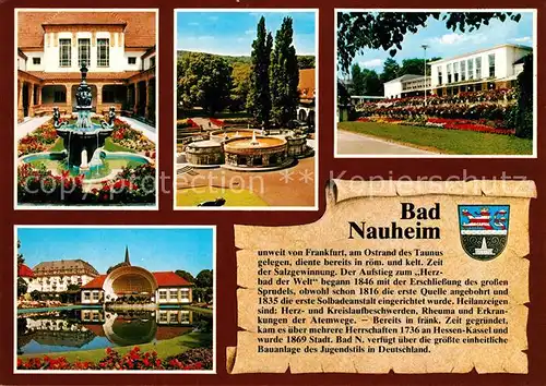 AK / Ansichtskarte Bad_Nauheim Brunnen konzerthalle Kurklinik Bad_Nauheim