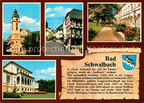AK / Ansichtskarte Bad_Schwalbach Kirche Sanatorium Stadtansicht Bad_Schwalbach