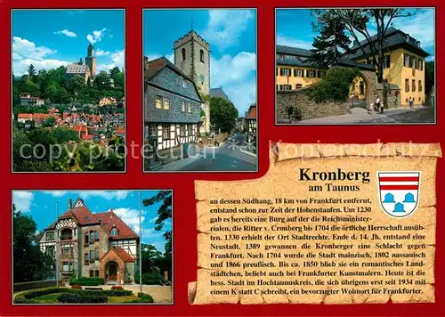 AK / Ansichtskarte Kronberg_Taunus Burg Johanniskirche Receptur Rathaus Kronberg Taunus