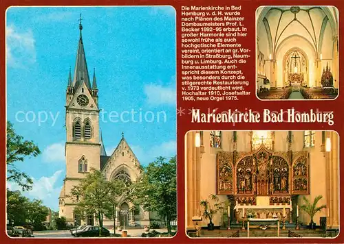 AK / Ansichtskarte Homburg_Bad Marienkirche Altar Homburg_Bad