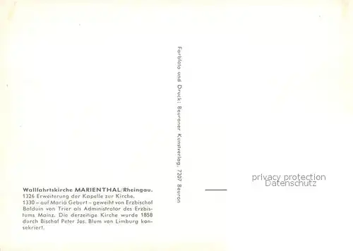 AK / Ansichtskarte Marienthal_Rheingau Wallfahrtskirche Marienthal Rheingau