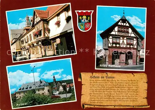 AK / Ansichtskarte Hofheim_Taunus Altes Rathaus Kellerei Wappen Hofheim Taunus