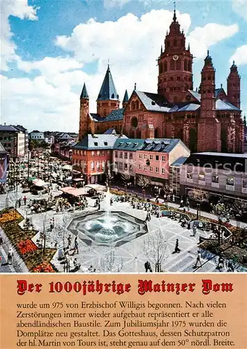 AK / Ansichtskarte Mainz_Rhein Dom Fontaine Mainz Rhein