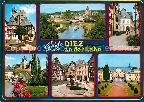AK / Ansichtskarte Diez_Lahn Schloss Fachwerk Kirche Panorama Diez_Lahn
