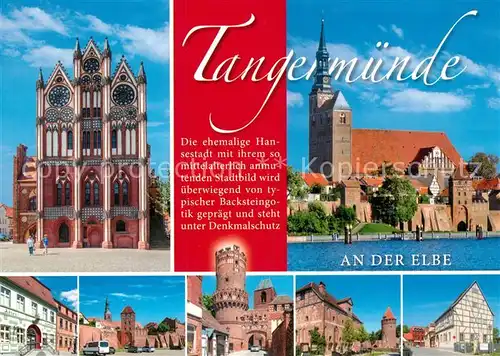 AK / Ansichtskarte Tangermuende Kirche Rathaus Stadtor Tangermuende