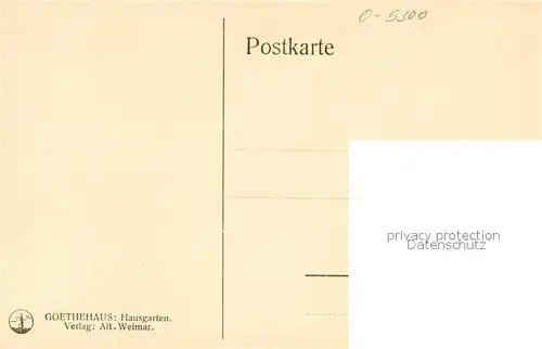 AK / Ansichtskarte Weimar_Thueringen Goethehaus Hausgarten Weimar Thueringen