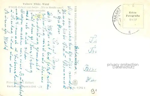 AK / Ansichtskarte Tabarz FDGB Erholungsheim Theo Neubauer Tabarz