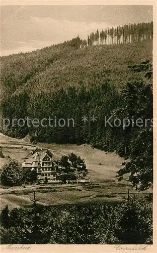 AK / Ansichtskarte Manebach Hotel Conradshoeh Landschaftspanorama Thueringer Wald Kupfertiefdruck Manebach