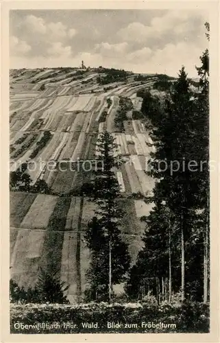 AK / Ansichtskarte Oberweissbach Landschaftspanorama Thueringer Wald Blick zum Froebelturm Oberweissbach