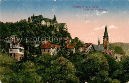 AK / Ansichtskarte Marburg_Lahn Schloss mit Umgebung Marburg_Lahn