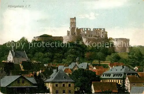 AK / Ansichtskarte Koenigstein_Taunus Altstadt mit Burgruine Koenigstein_Taunus