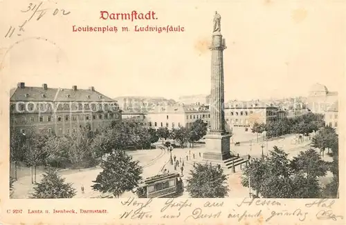 AK / Ansichtskarte Darmstadt Luisenplatz mit Ludwigssaeule Darmstadt