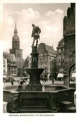 AK / Ansichtskarte Dortmund Blaeserbrunnen und Reinoldikirche Dortmund