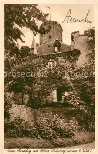 AK / Ansichtskarte Bad_Godesberg Godesburg 12. Jhdt. Lindenwirtin Gedicht Rudolf Baumbach Bad_Godesberg