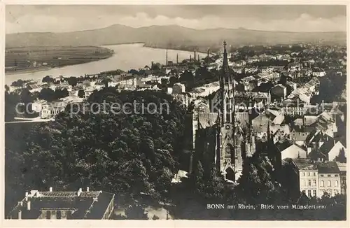 AK / Ansichtskarte Bonn_Rhein Panorama Blick vom Muensterturm Bonn_Rhein