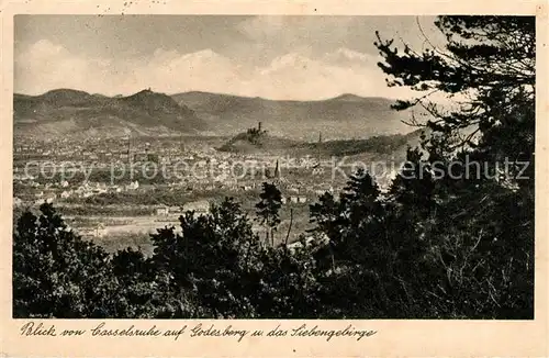 AK / Ansichtskarte Bad_Godesberg Blick von Casselsruhe auf Godesberg und Siebengebirge Bad_Godesberg