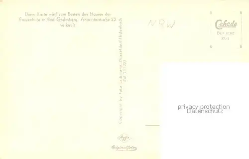 AK / Ansichtskarte Bad_Godesberg Haus der Frauenhilfe Bad_Godesberg