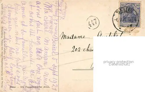 AK / Ansichtskarte Bonn_Rhein Poppelsdorfer Allee Bonn_Rhein