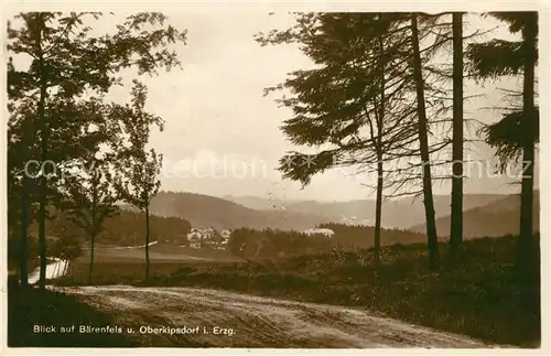 AK / Ansichtskarte Baerenfels_Erzgebirge Landschaftspanorama mit Oberkipsdorf Baerenfels Erzgebirge