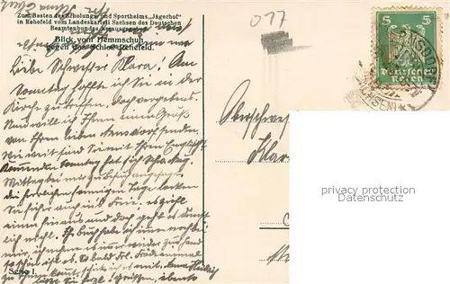 AK / Ansichtskarte Rehefeld Zaunhaus Blick vom Hemmschuh gegen das Schloss Photochromie Serie I Rehefeld Zaunhaus