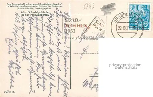 AK / Ansichtskarte Schwarzwassertal_Erzgebirge Altes Schachtgebaeude Photochromie Serie II Schwarzwassertal