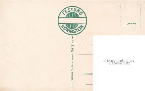 AK / Ansichtskarte Koenigstein_Saechsische_Schweiz Pagenbett auf dem Koenigstein Festung Kuenstlerkarte Koenigstein_Saechsische