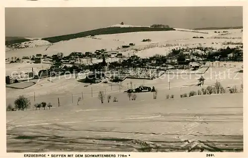 AK / Ansichtskarte Seiffen_Erzgebirge Winterpanorama mit Schwartenberg Seiffen Erzgebirge