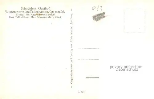 AK / Ansichtskarte Tellerhaeuser Winterlandschaft Tellerhaeuser