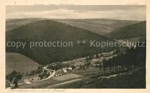 AK / Ansichtskarte Oberrittersgruen_Erzgebirge Landschaftspanorama Kupfertiefdruck Oberrittersgruen