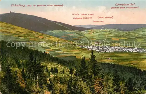 AK / Ansichtskarte Oberwiesenthal_Erzgebirge Landschaftspanorama Blick zum Fichtelberg Oberwiesenthal Erzgebirge