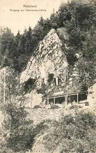 AK / Ansichtskarte Ruebeland_Harz Eingang zur Hermannshoehle Ruebeland_Harz